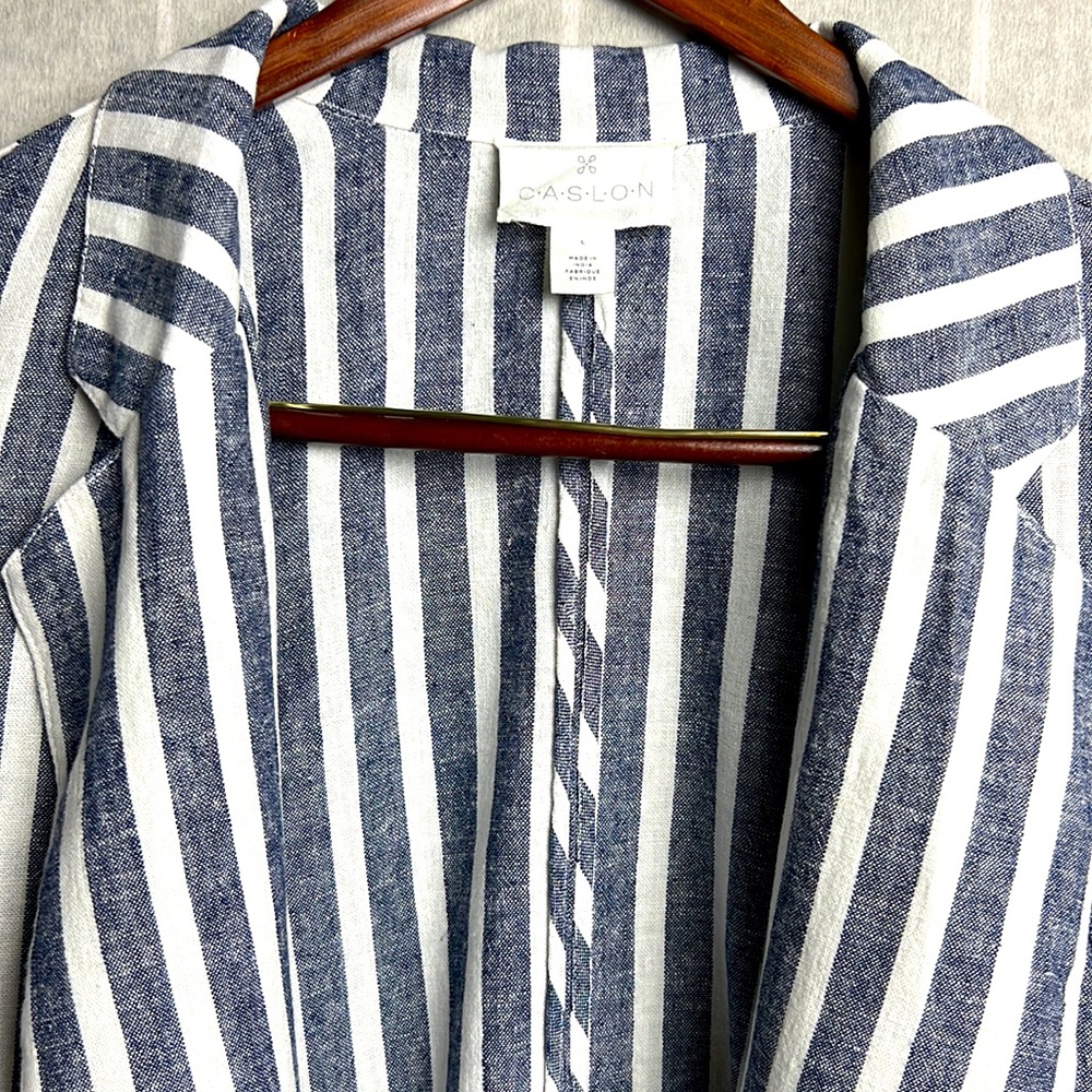 Caslon jacket &coast open front strip linen size L - Picture 4 of 5